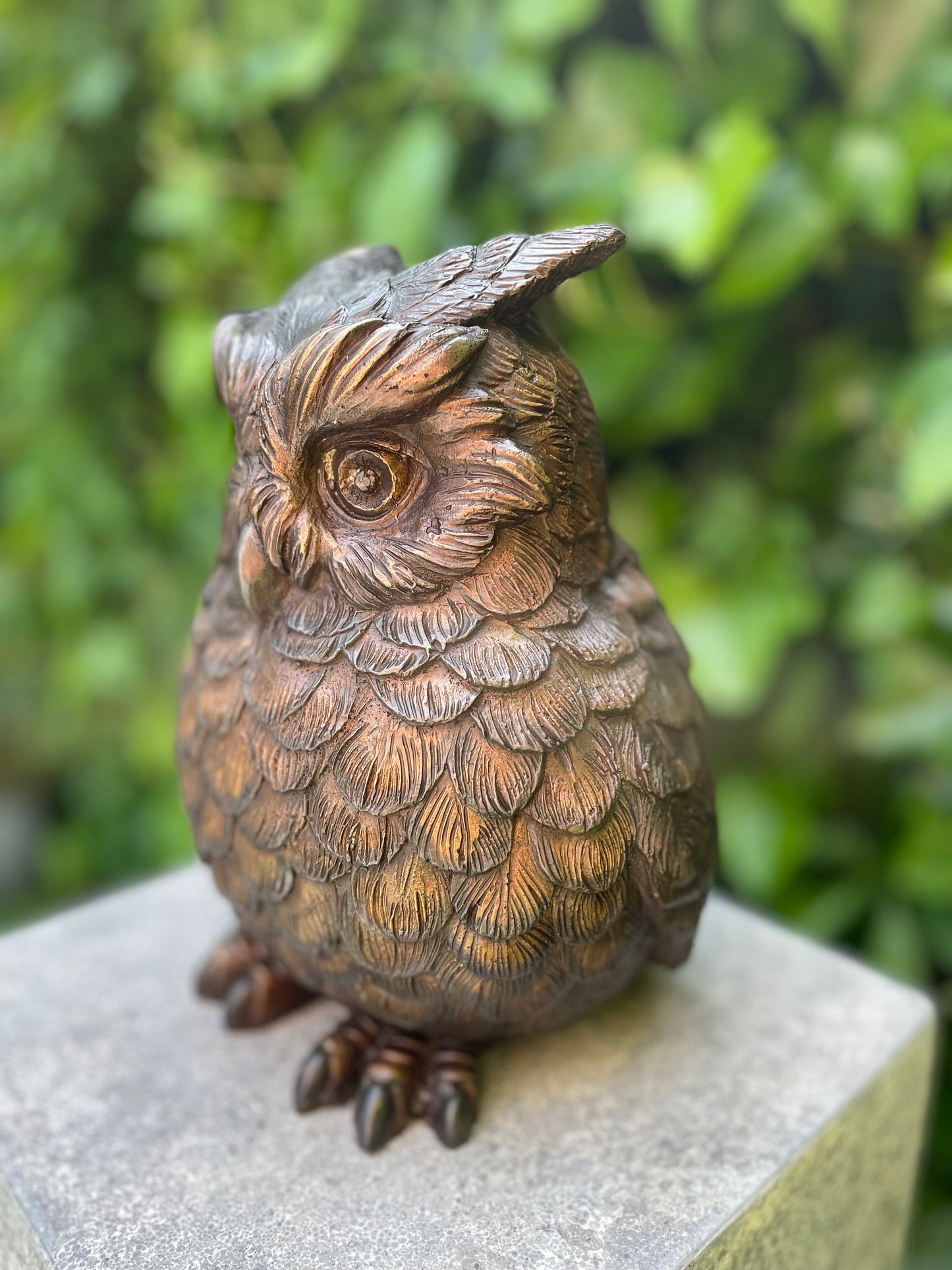 Watchful Owl – Bronze Sculpture. 18x16x24cm - 2.7Kg