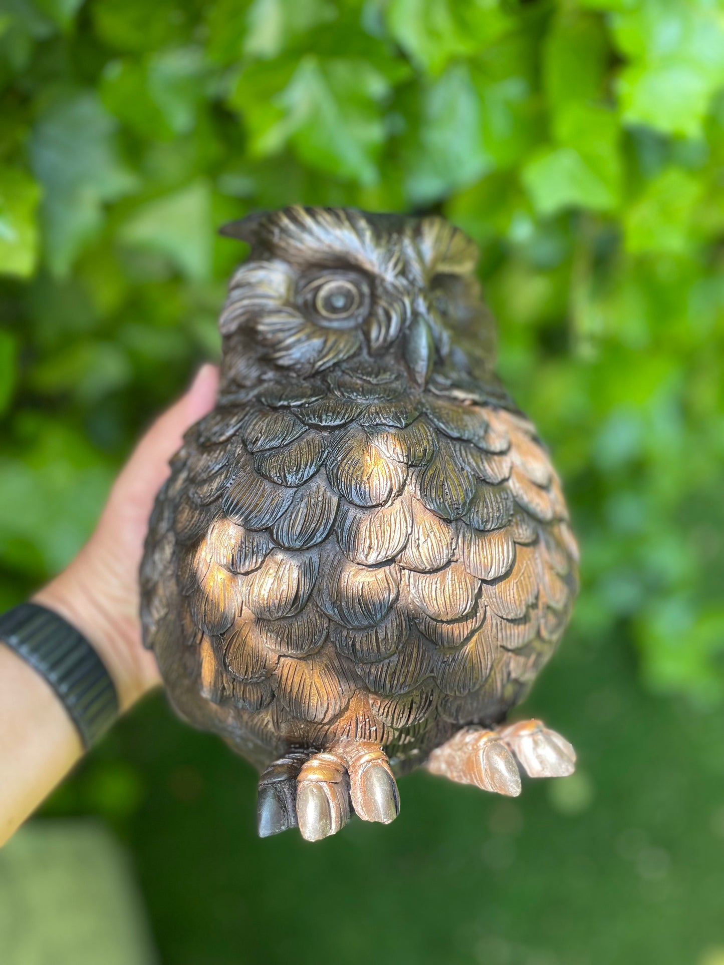 Watchful Owl – Bronze Sculpture. 18x16x24cm - 2.7Kg