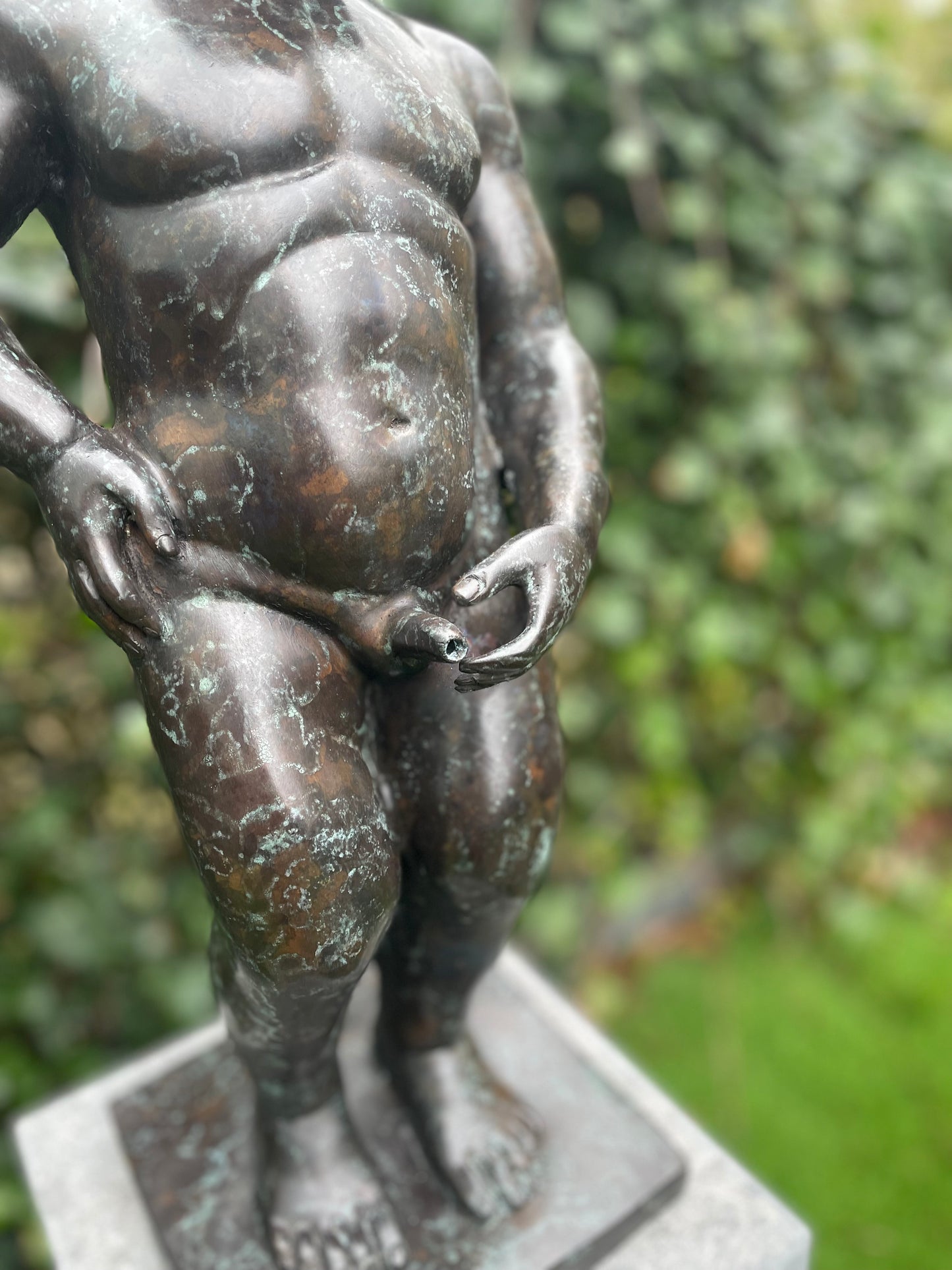 Playful Fountain Boy – Bronze Sculpture. 25x20x60cm - 5.9Kg