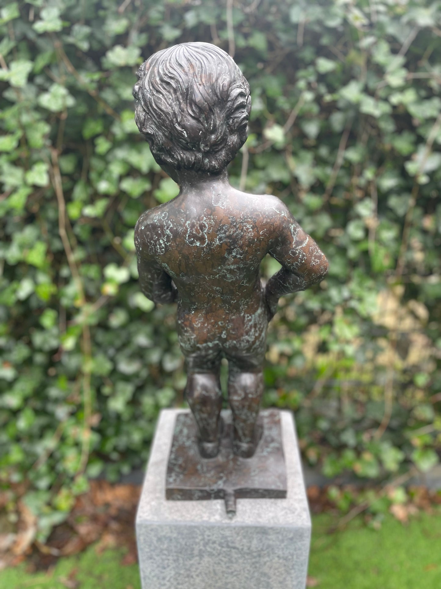 Playful Fountain Boy – Bronze Sculpture. 25x20x60cm - 5.9Kg
