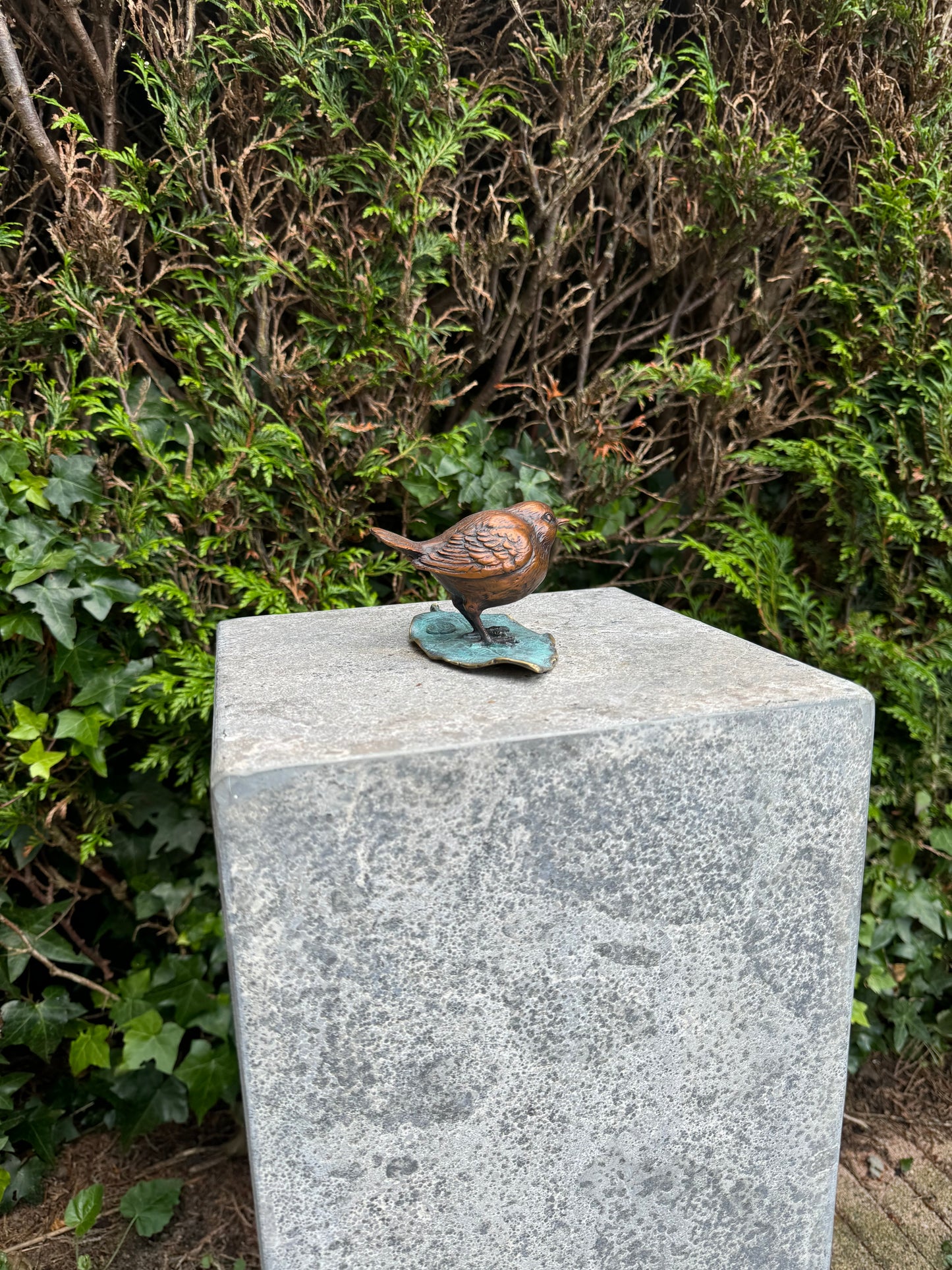 Garden Robin – Bronze Sculpture. 7x15x10cm - 0.5Kg
