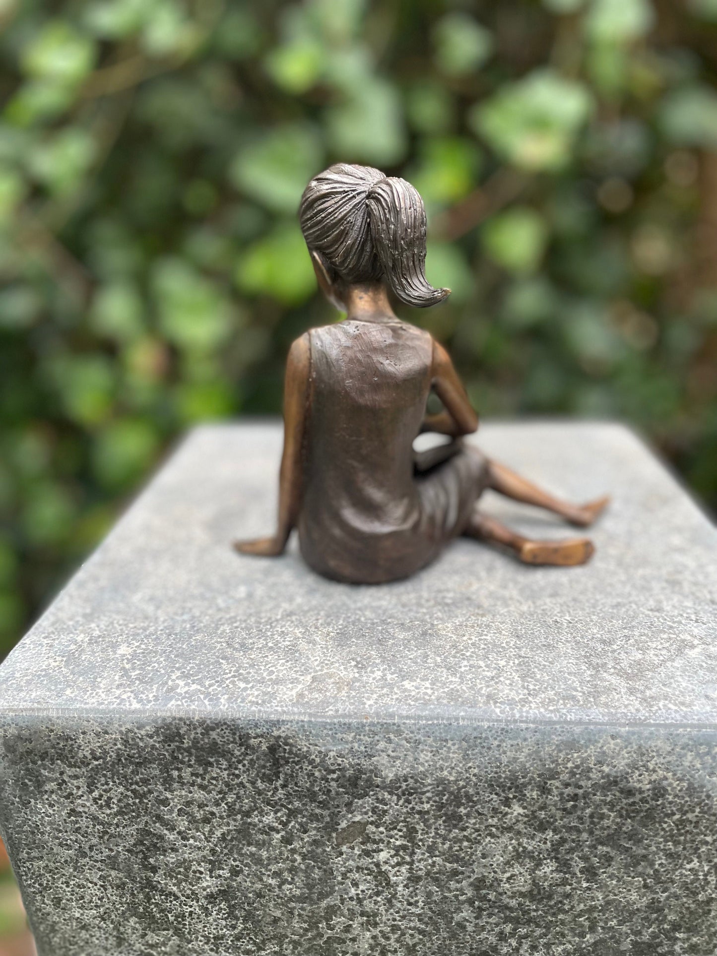Reading Girl – Bronze Sculpture. 14x8x14cm - 0.8Kg