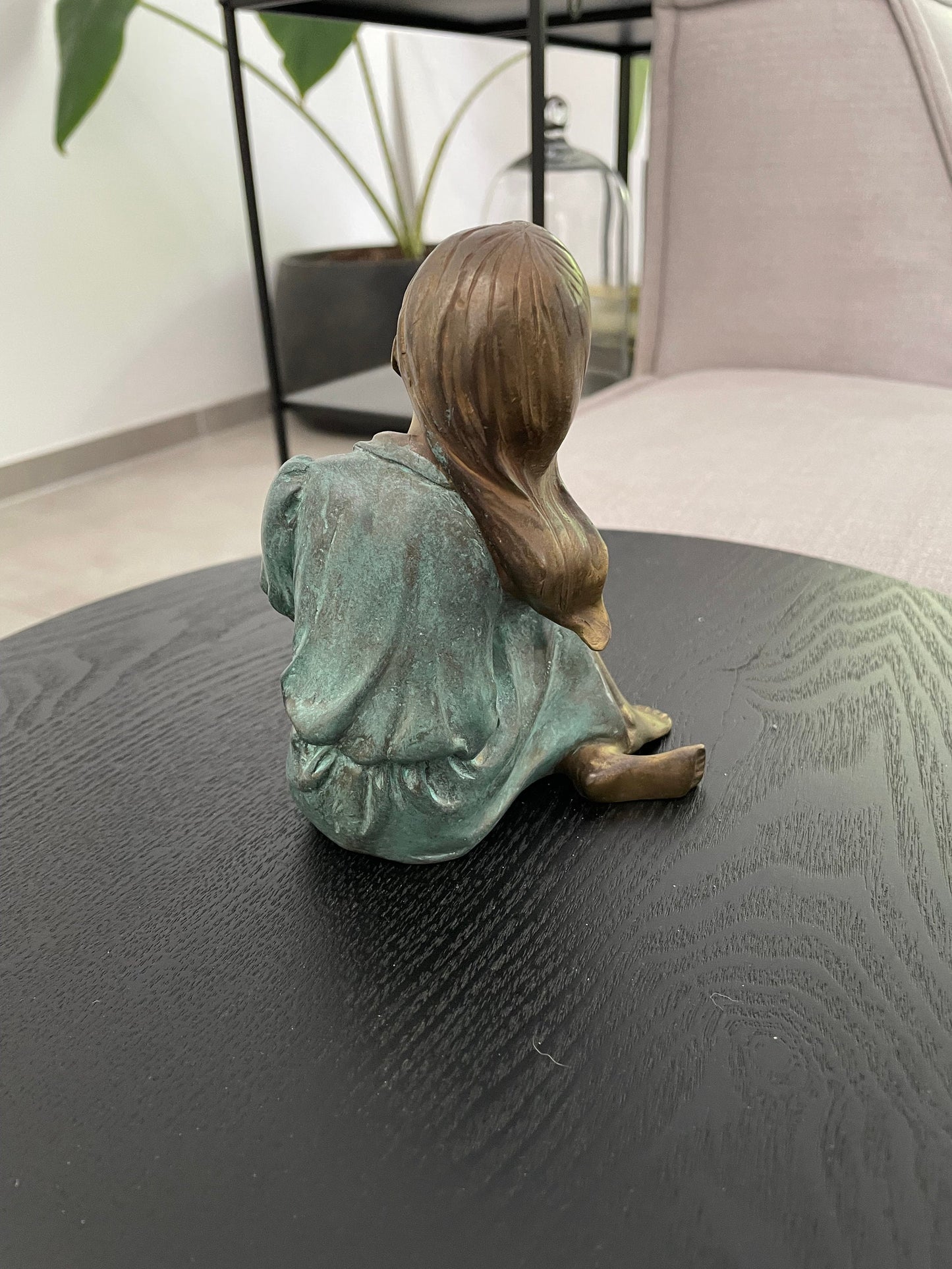Dreaming Girl – Bronze Sculpture. 9x10x13cm