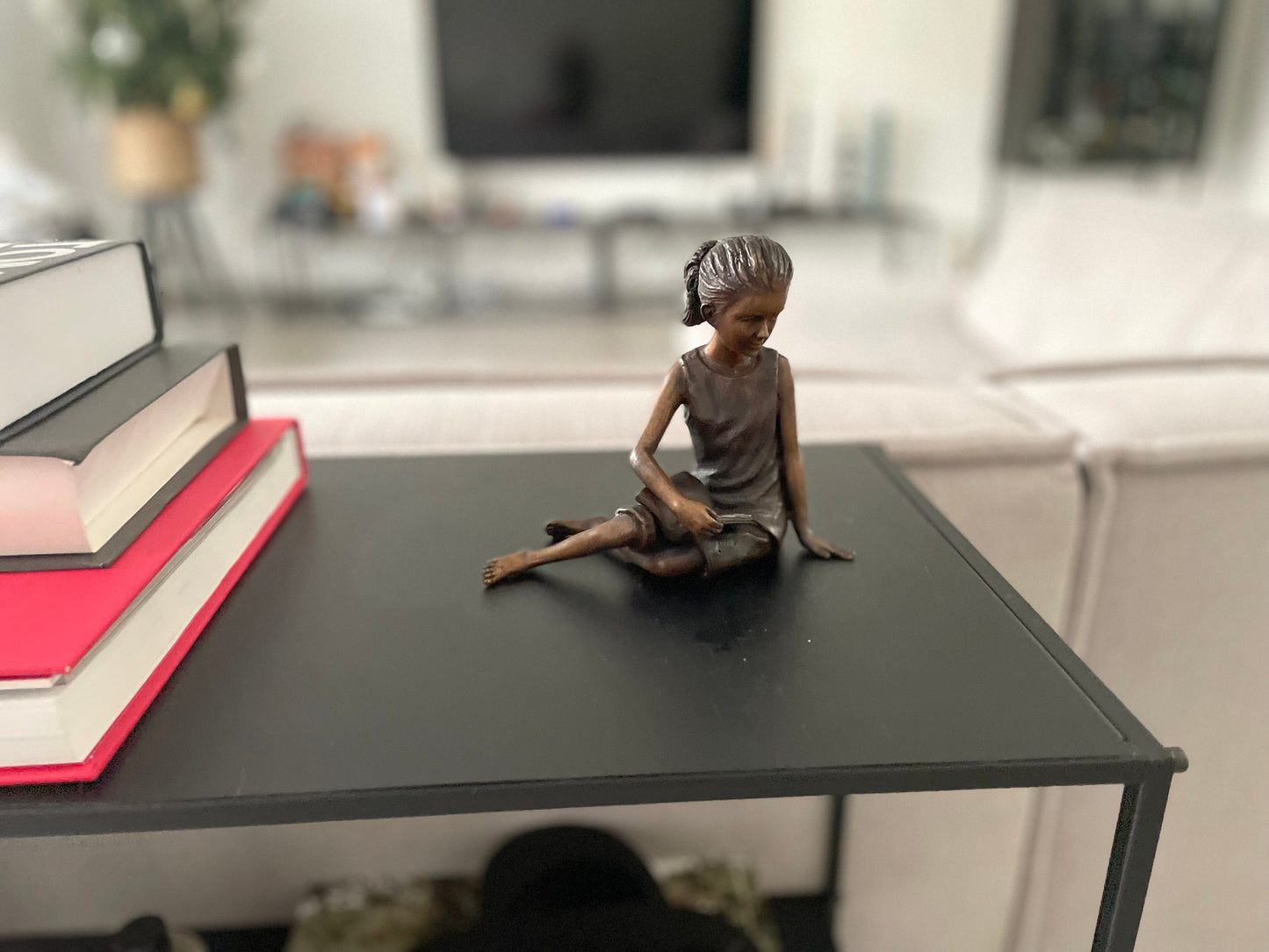 Reading Girl – Bronze Sculpture. 14x8x14cm - 0.8Kg