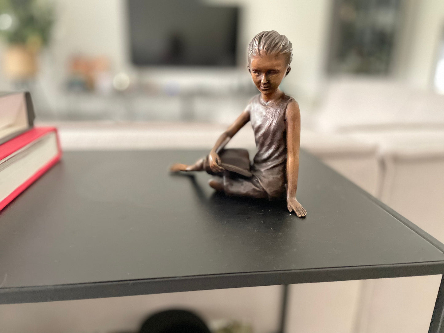 Reading Girl – Bronze Sculpture. 14x8x14cm - 0.8Kg
