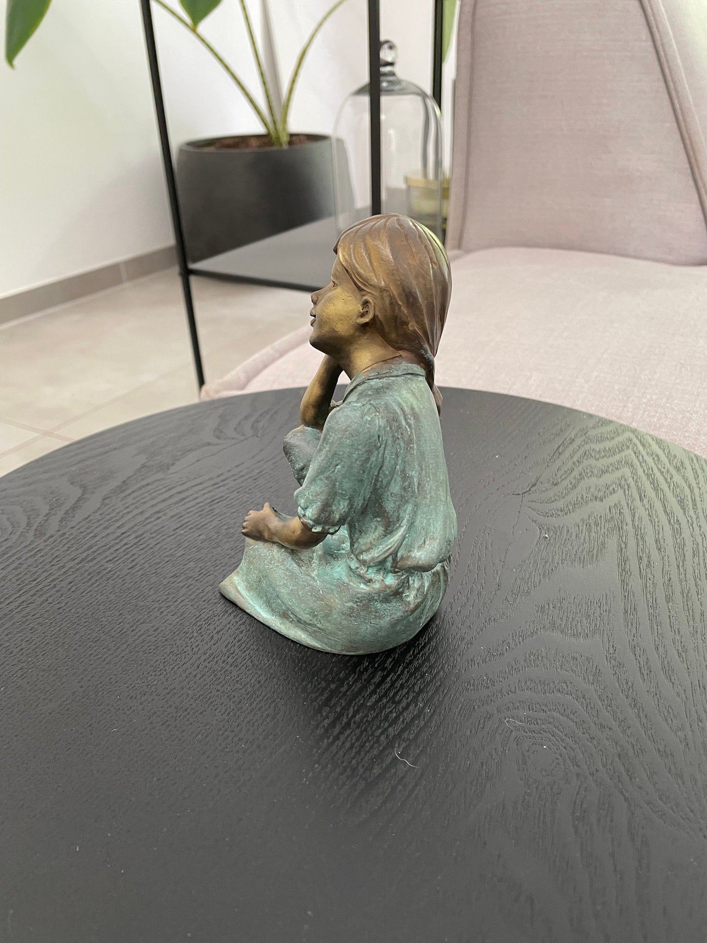 Dreaming Girl – Bronze Sculpture. 9x10x13cm