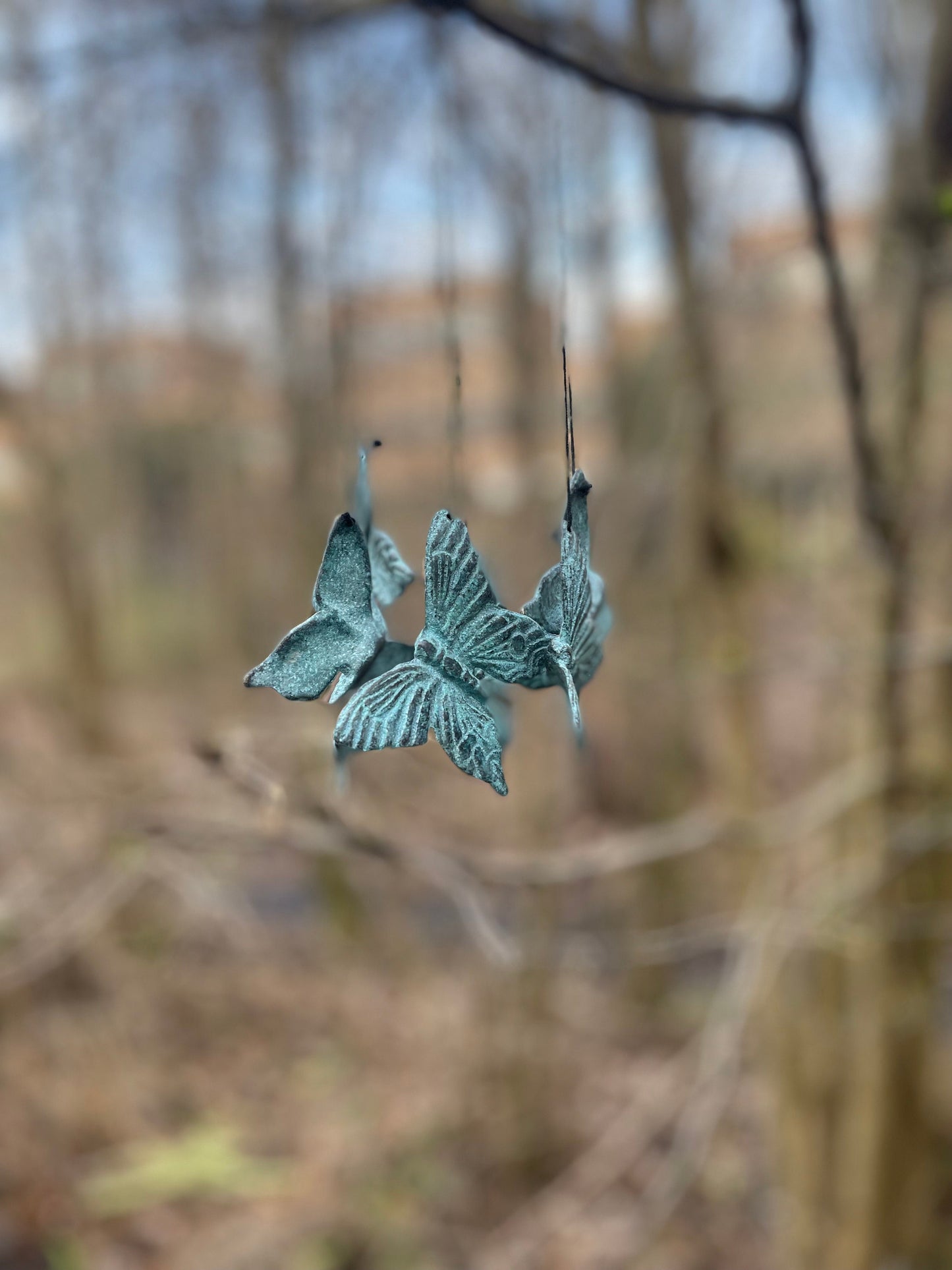 Butterfly Chimes – Bronze Sculpture. 9x9x30cm - 0.7Kg