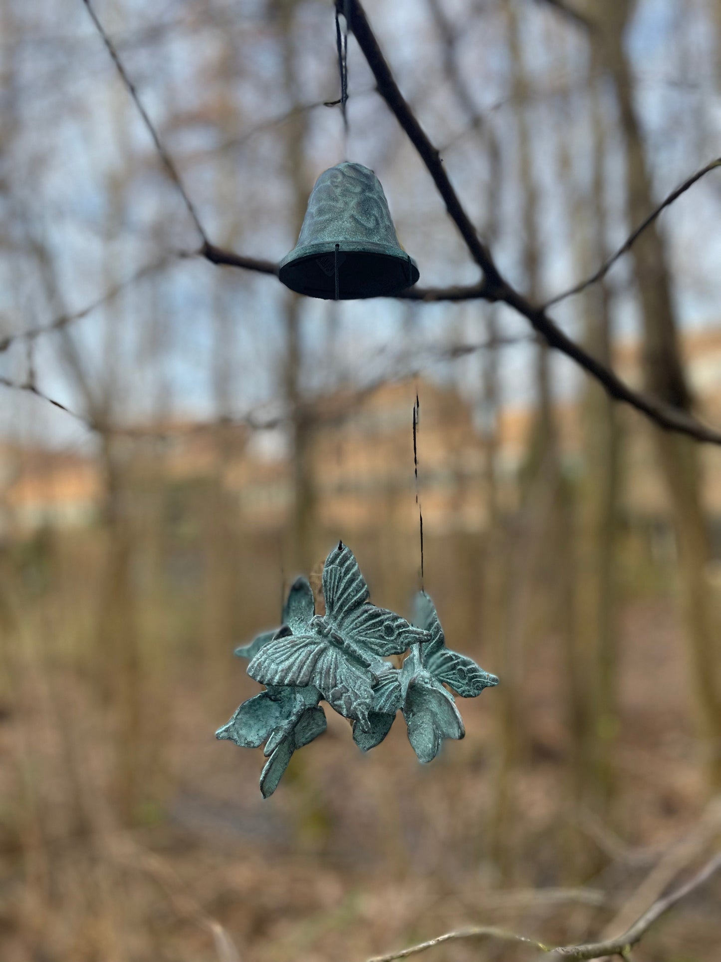 Butterfly Chimes – Bronze Sculpture. 9x9x30cm - 0.7Kg