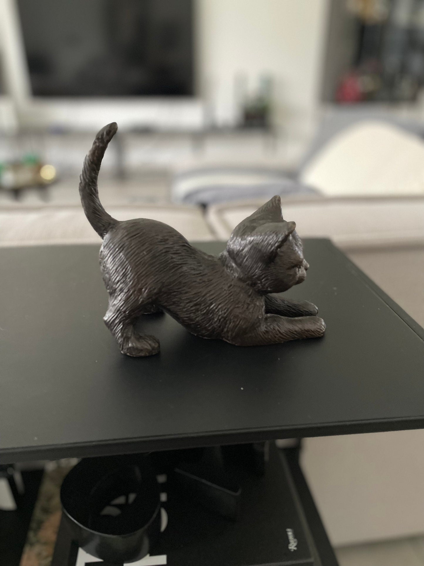 Stretching Kitten – Bronze Sculpture. 18x7x16cm - 1Kg