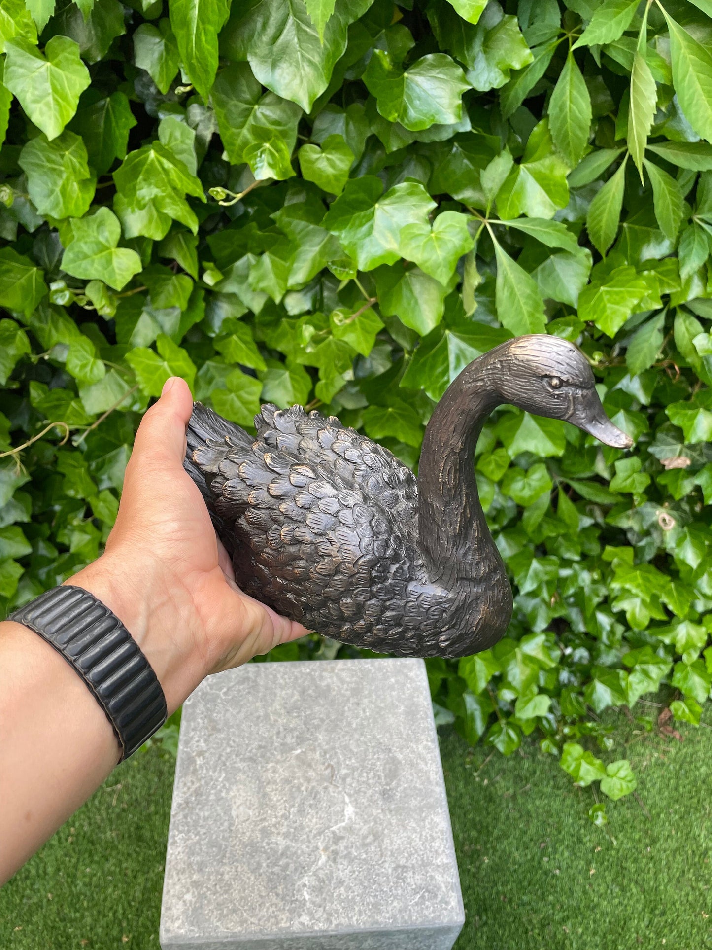 Resting Swan – Bronze Sculpture. 22x9x16cm - 1.2Kg