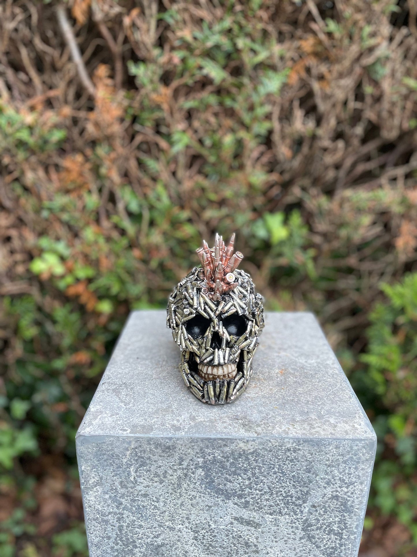Bullet Skull – Resin Sculpture. 14x11x16cm - 0.6Kg