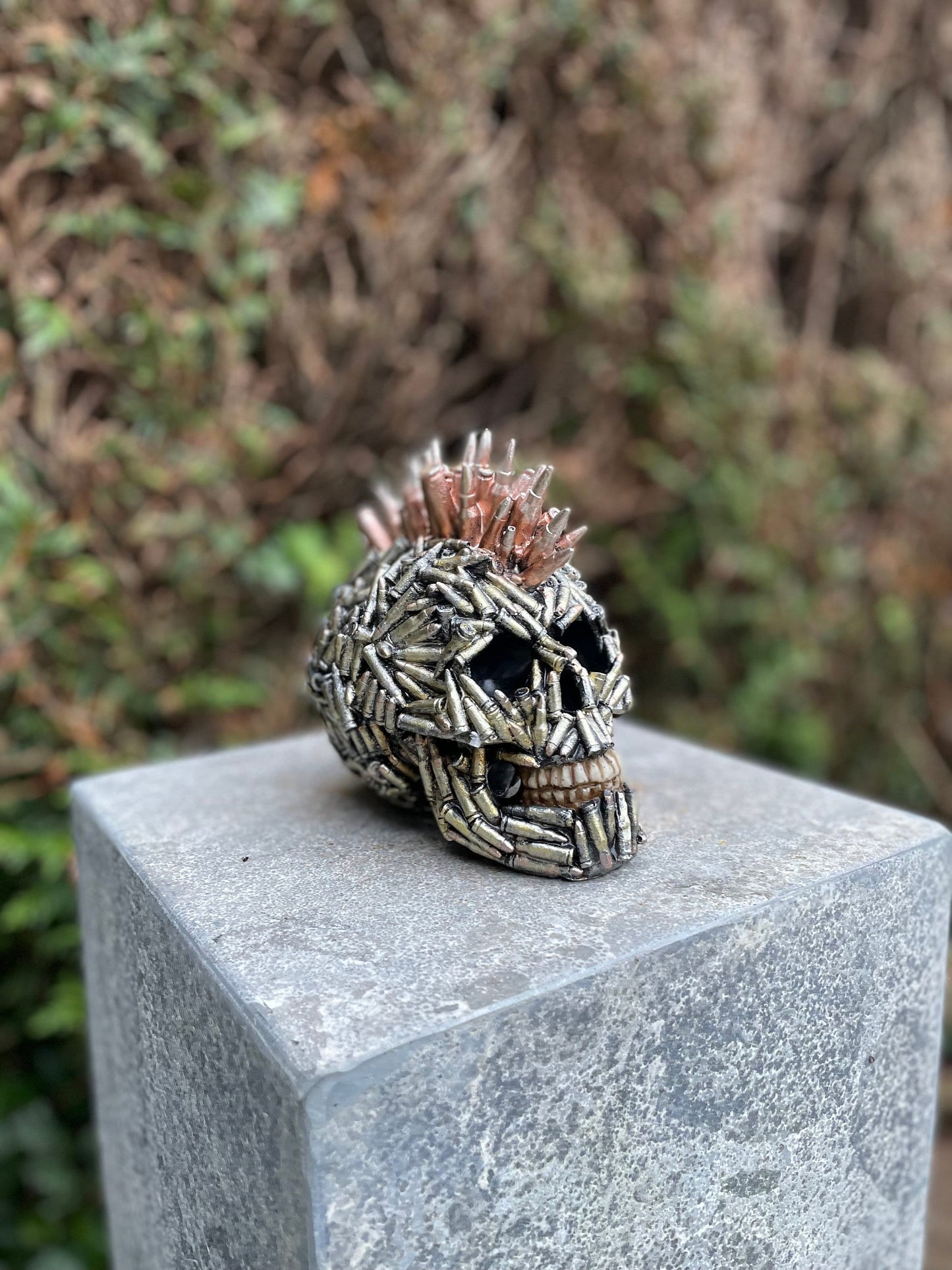 Bullet Skull – Resin Sculpture. 14x11x16cm - 0.6Kg