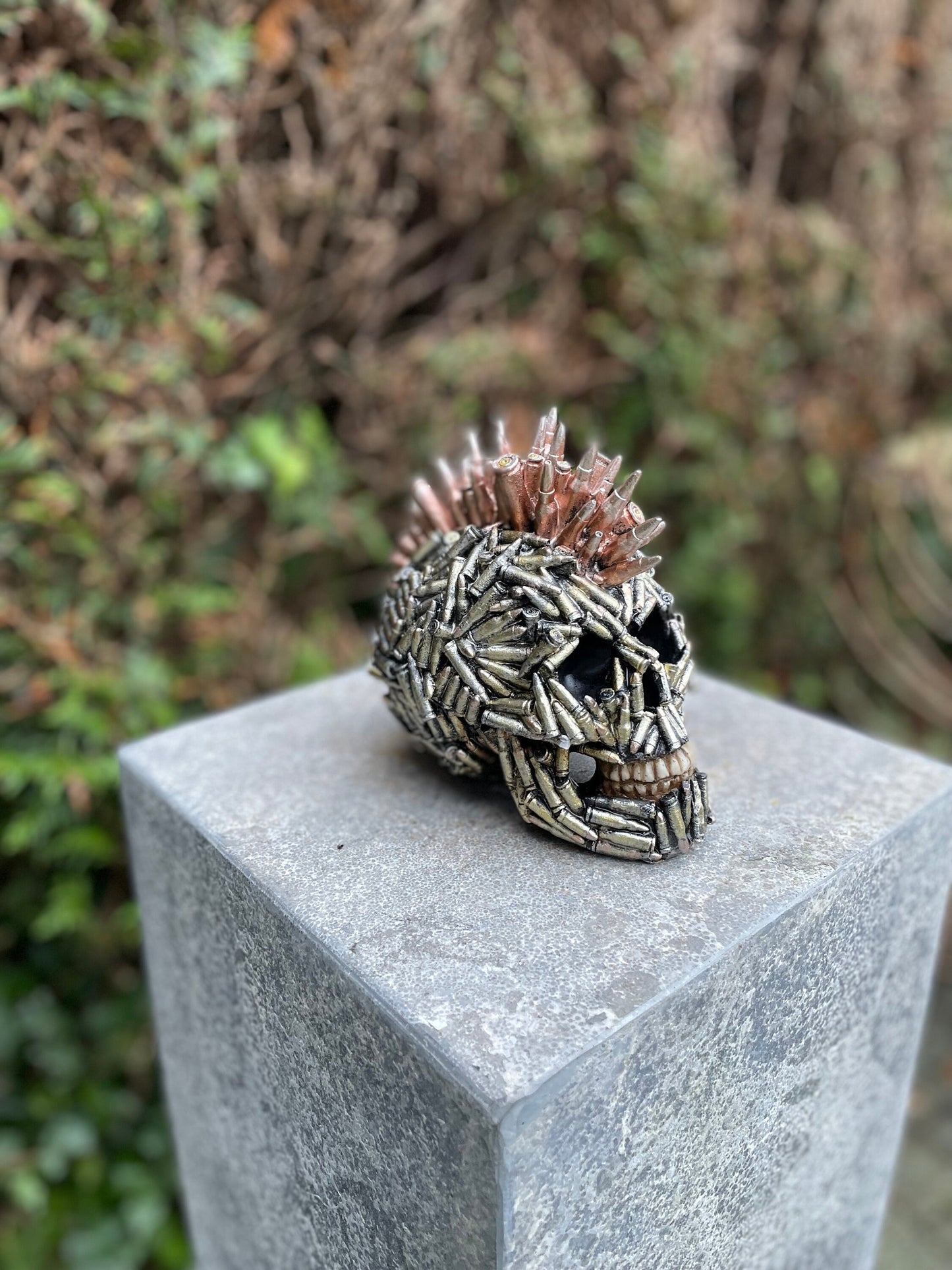 Bullet Skull – Resin Sculpture. 14x11x16cm - 0.6Kg