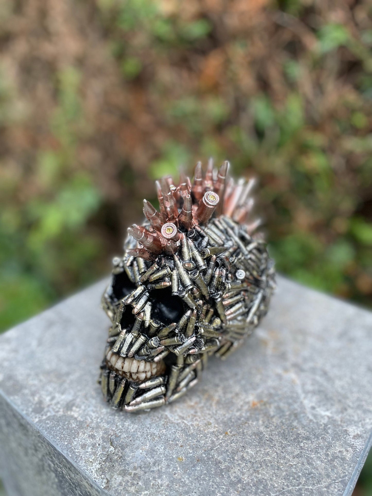 Bullet Skull – Resin Sculpture. 14x11x16cm - 0.6Kg