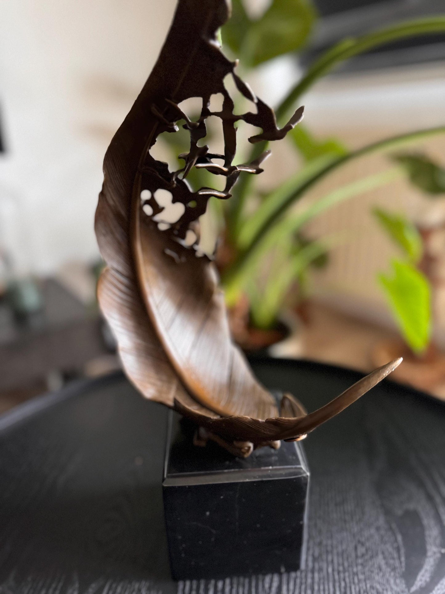 Rising Feather – Bronze Sculpture. 35x19x11cm - 3.3Kg