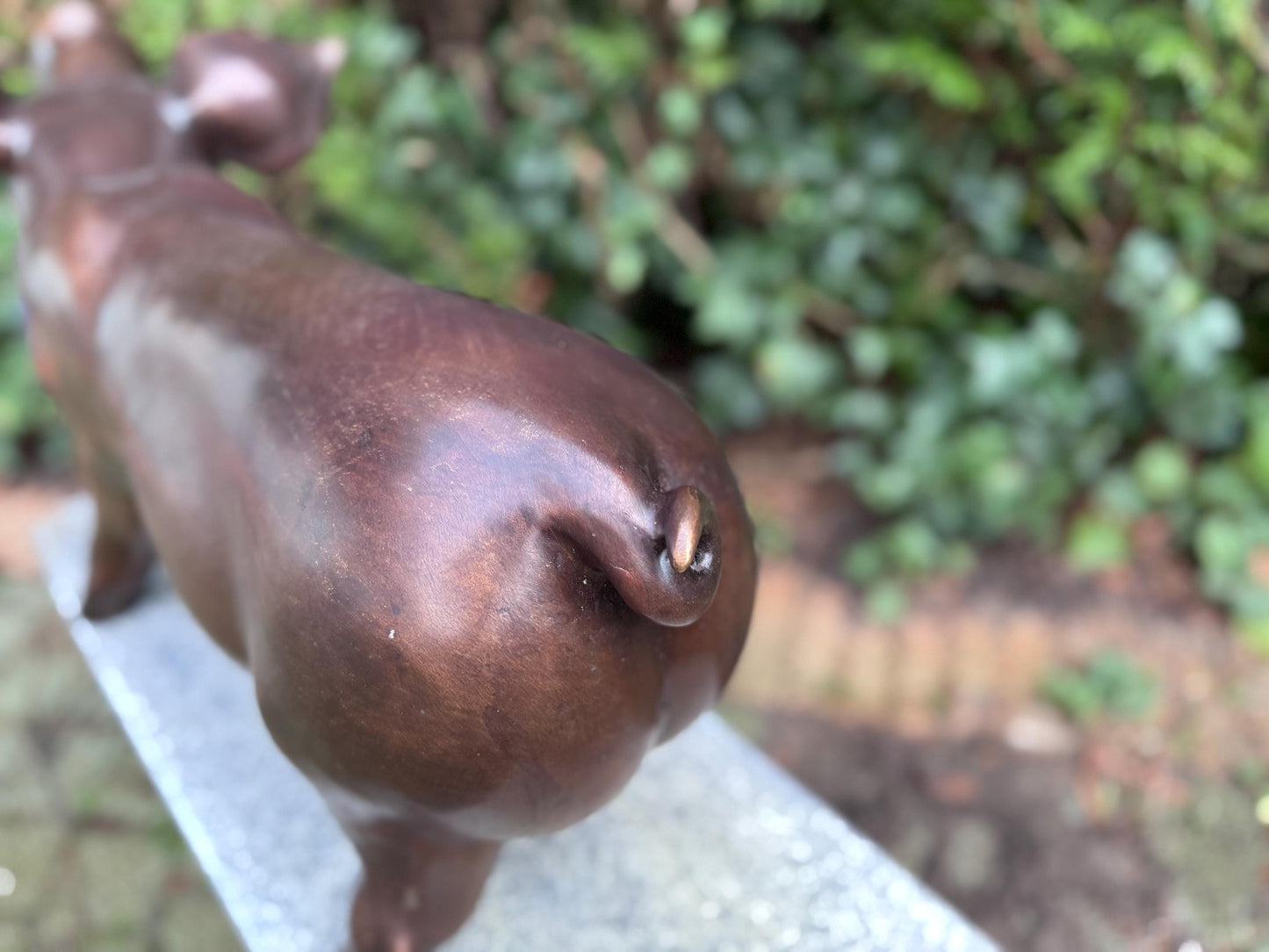 Happy Pig – Bronze Sculpture. 67x30x35cm - 3Kg