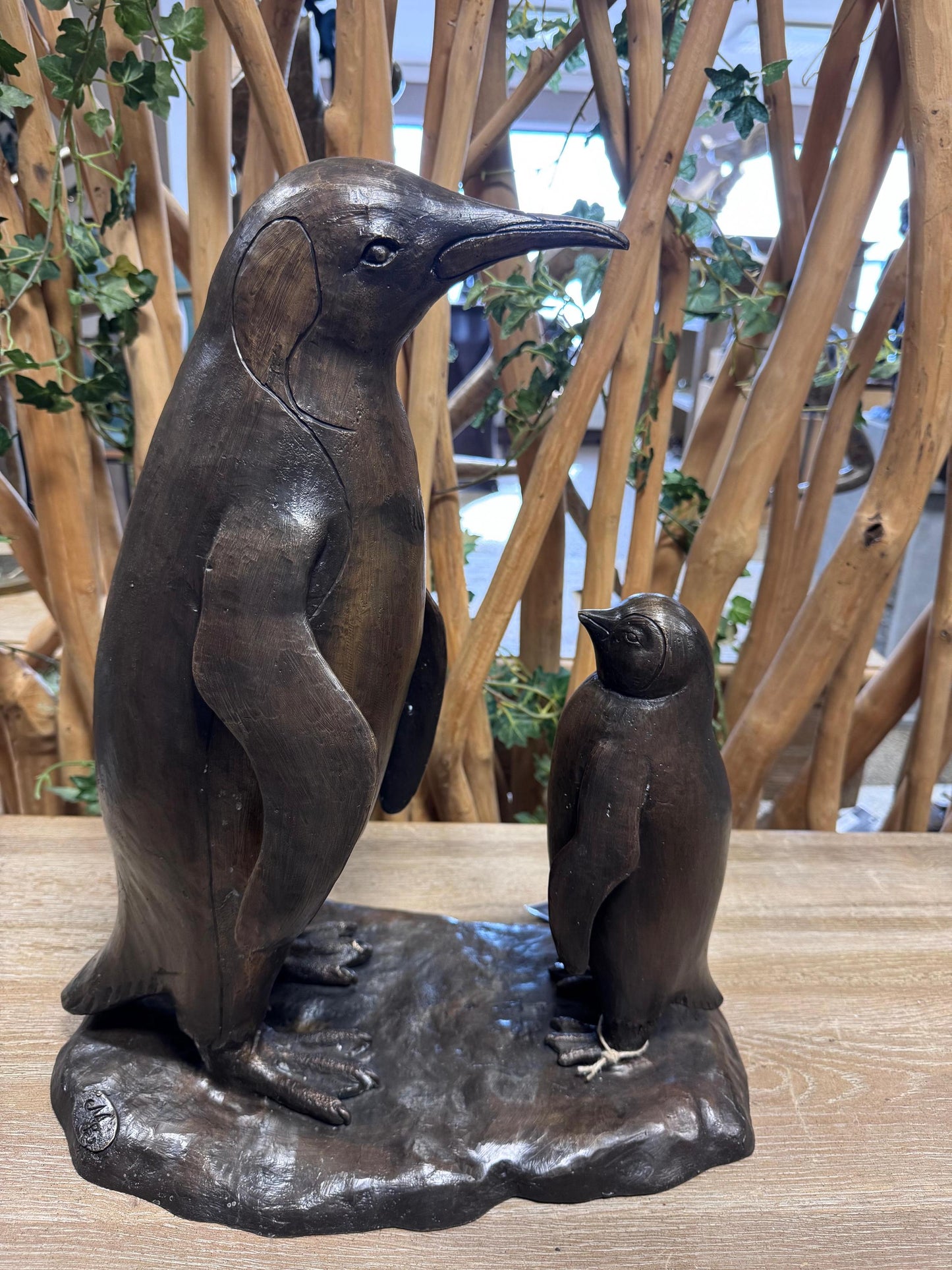 Penguin Bond – Bronze Sculpture. 39x24x45cm