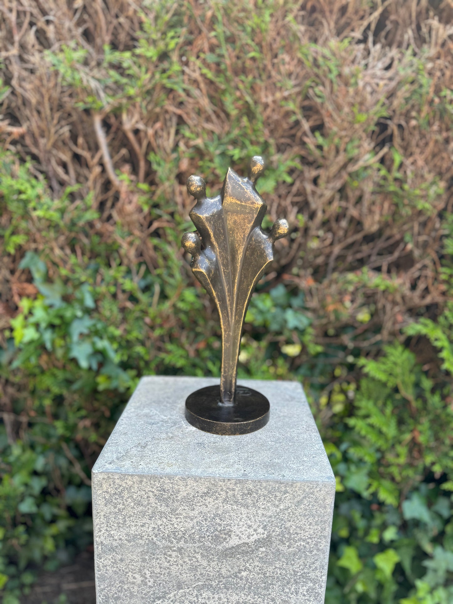 Bronzen beeld van de familie 4 personen - Tuinsculptuur - Decoratie