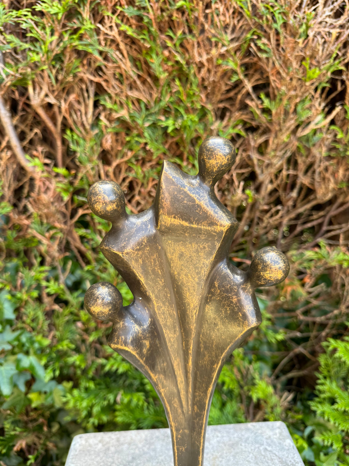 Bronzen beeld van de familie 4 personen - Tuinsculptuur - Decoratie