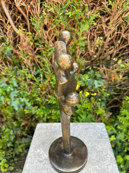 Bronzen beeld van de familie 4 personen - Tuinsculptuur - Decoratie