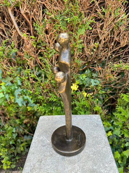 Bronzen beeld van de familie 4 personen - Tuinsculptuur - Decoratie