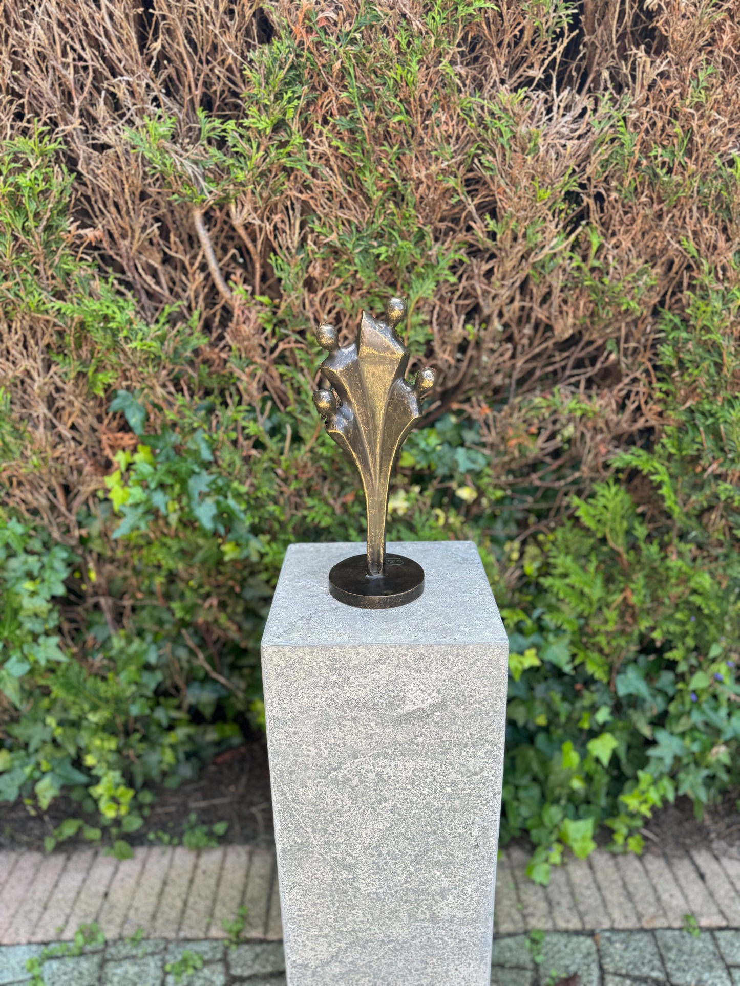 Bronzen beeld van de familie 4 personen - Tuinsculptuur - Decoratie