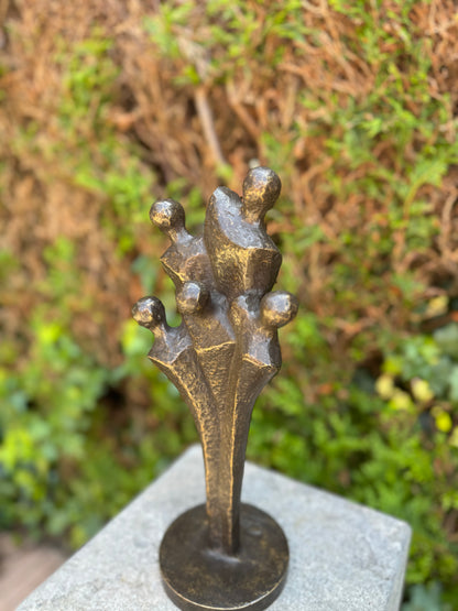 Bronzen beeld van de familie 5 personen - Tuinsculptuur - Decoratie