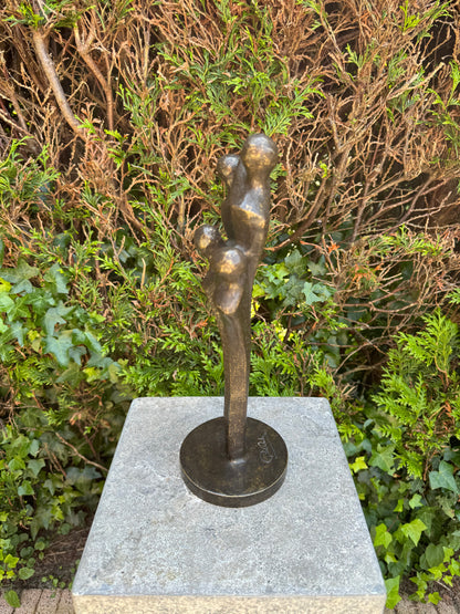 Bronzen beeld van de familie 5 personen - Tuinsculptuur - Decoratie