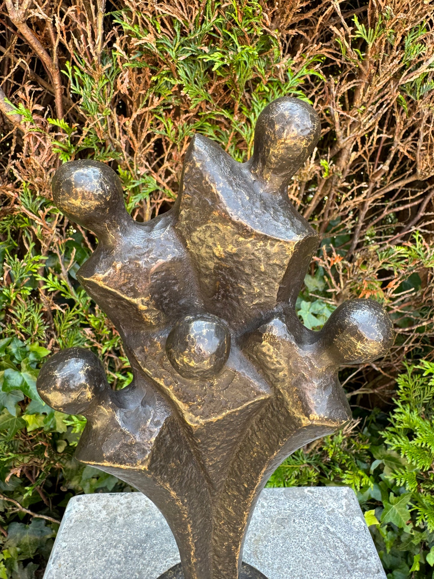 Bronzen beeld van de familie 5 personen - Tuinsculptuur - Decoratie