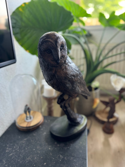 Bronze owl - 16x13x43cm - 5.5Kg