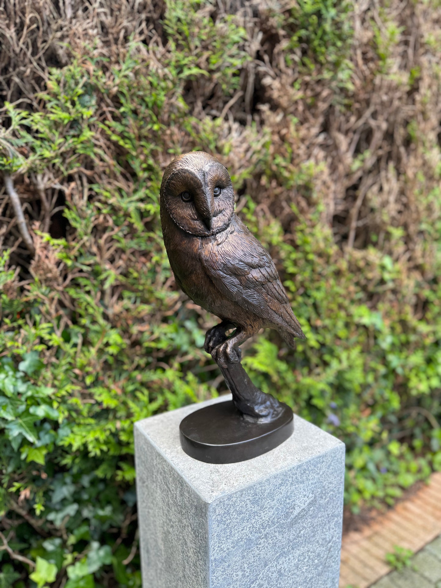 Bronze owl - 16x13x43cm - 5.5Kg