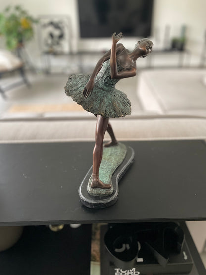 Bronzen Ballerina - Beeld - 35x15x23cm