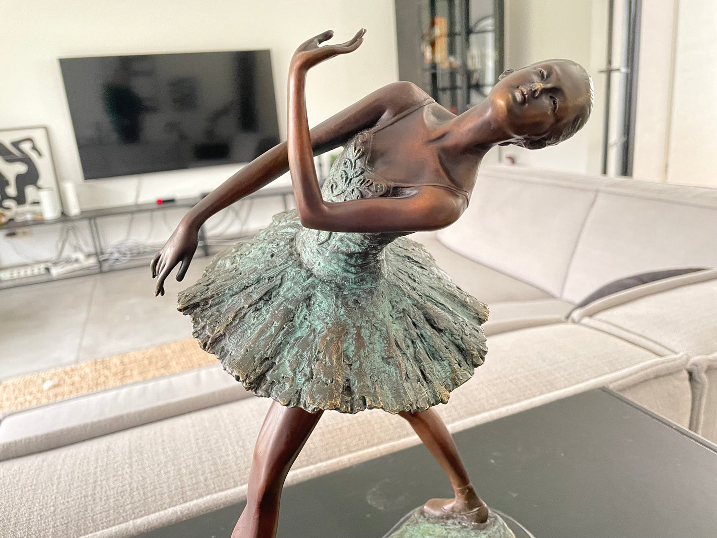 Bronzen Ballerina - Beeld - 35x15x23cm