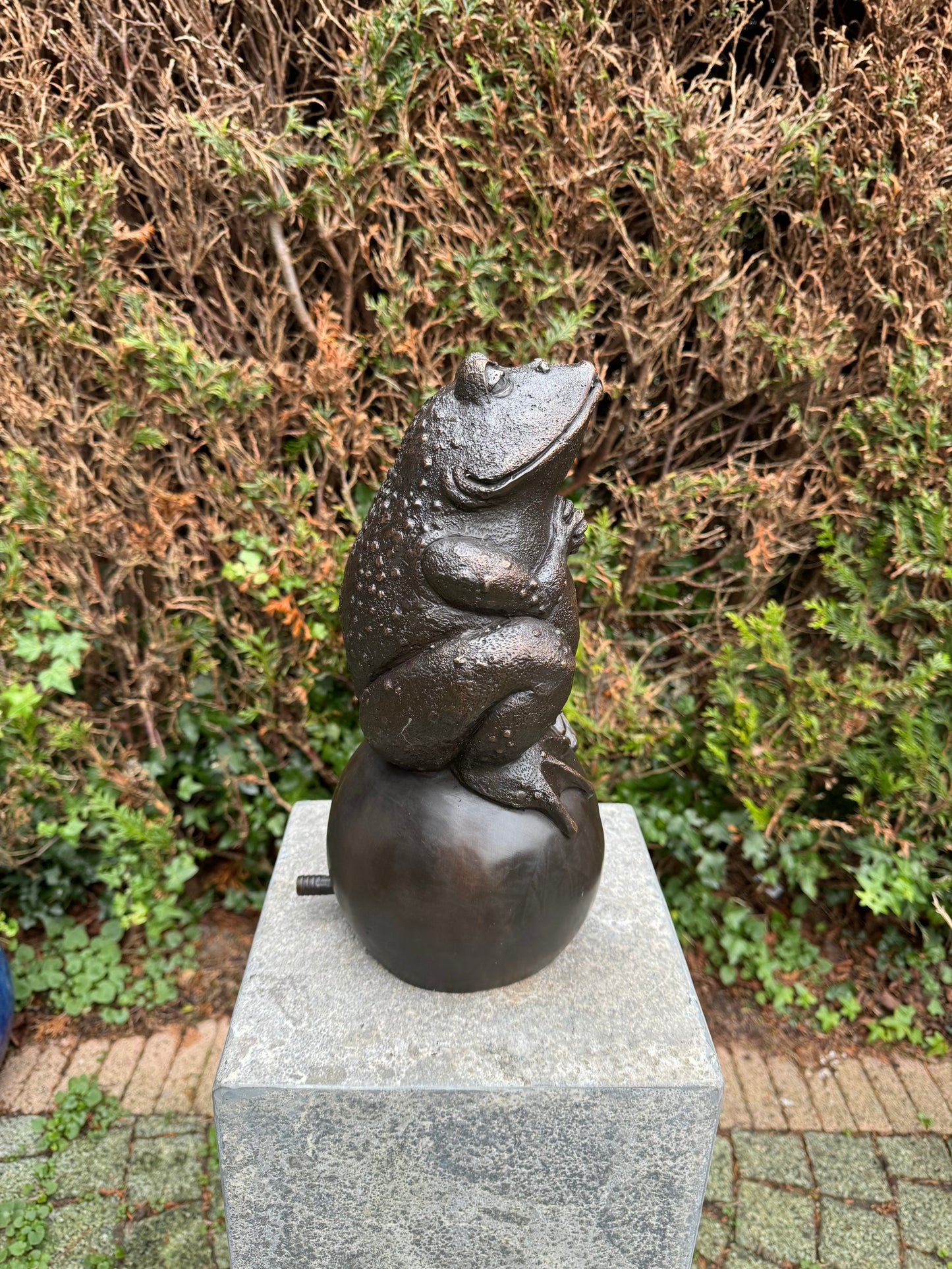 Bronze frog - fountain - garden statue - pond - garden decoration