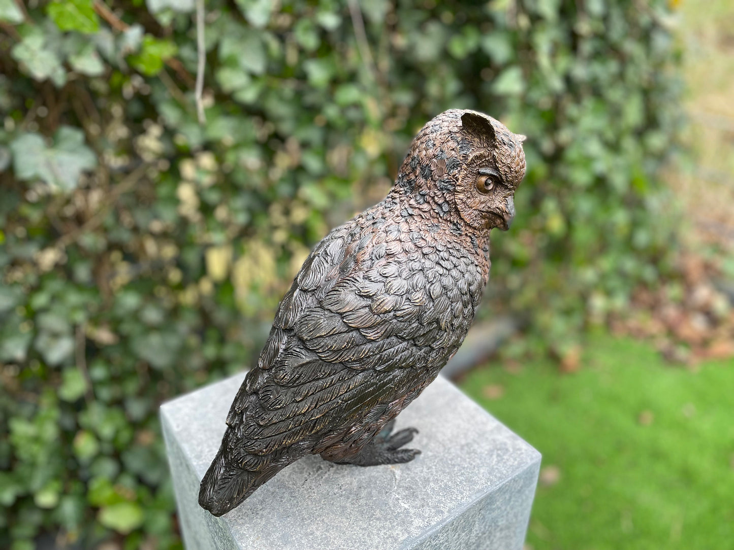 Coruja de Bronze - 30x15x28cm