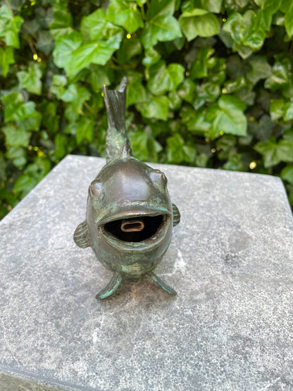 Fountain of a Bronze Fish - Garden Statue - Garden Decoration - Pond