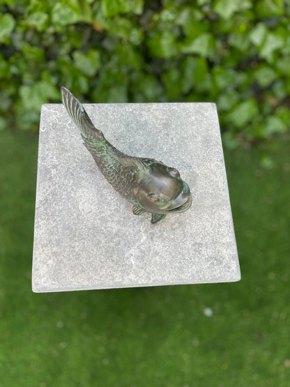 Fountain of a Bronze Fish - Garden Statue - Garden Decoration - Pond