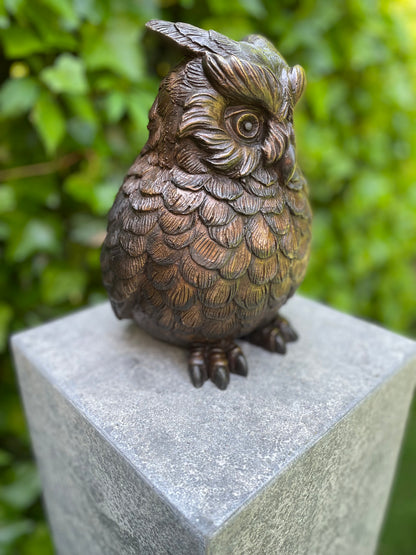 Bronze Owl - 18x16x24cm