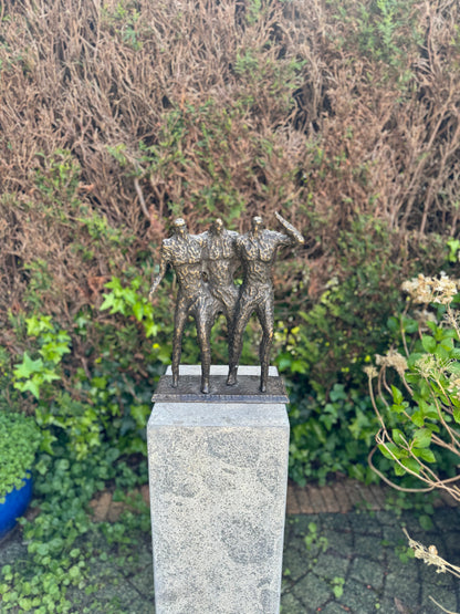 Bronze Statue - The 3 Gentlemen - 28x10x36cm - 5 kg