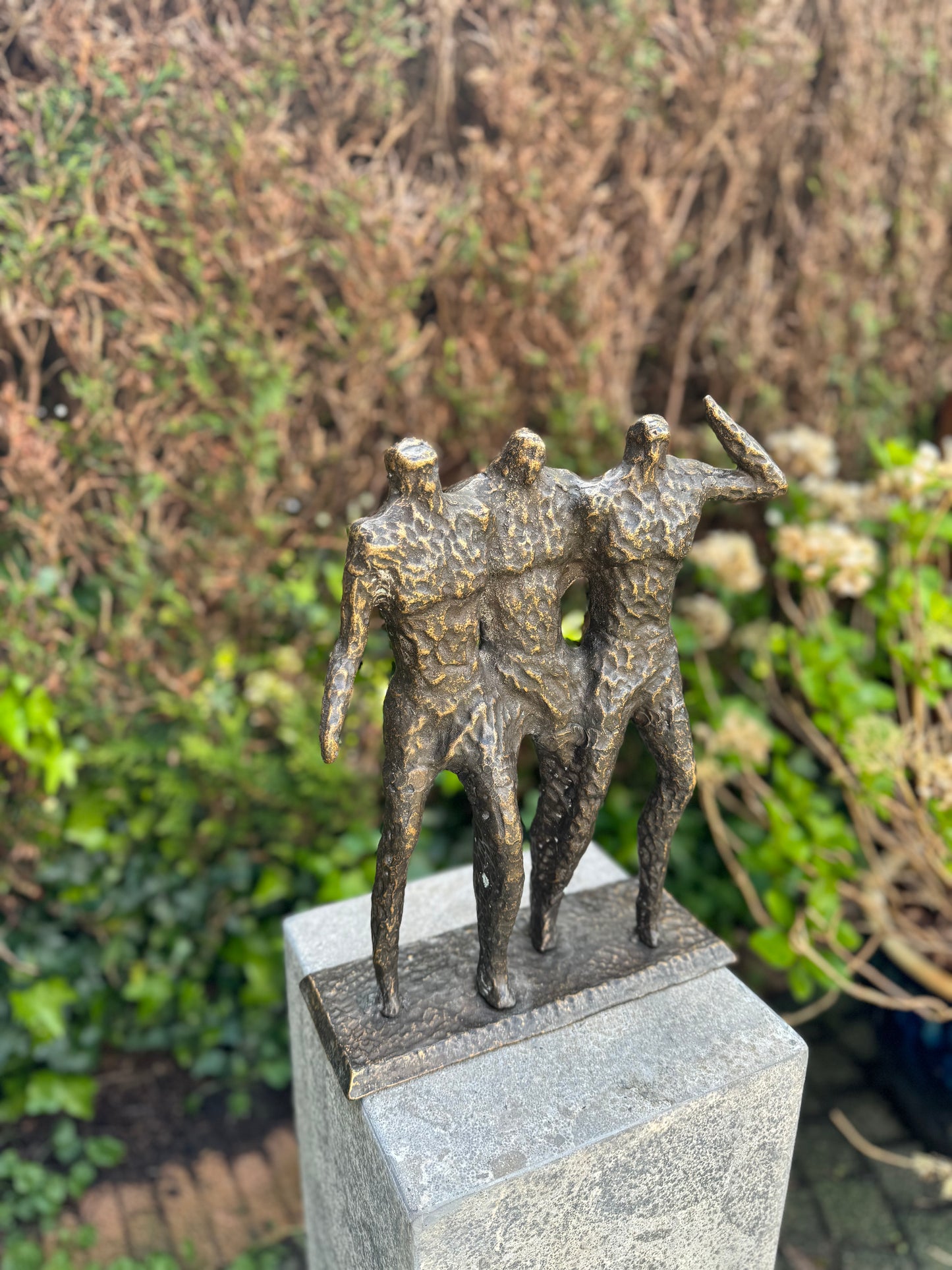 Bronze Statue - The 3 Gentlemen - 28x10x36cm - 5 kg