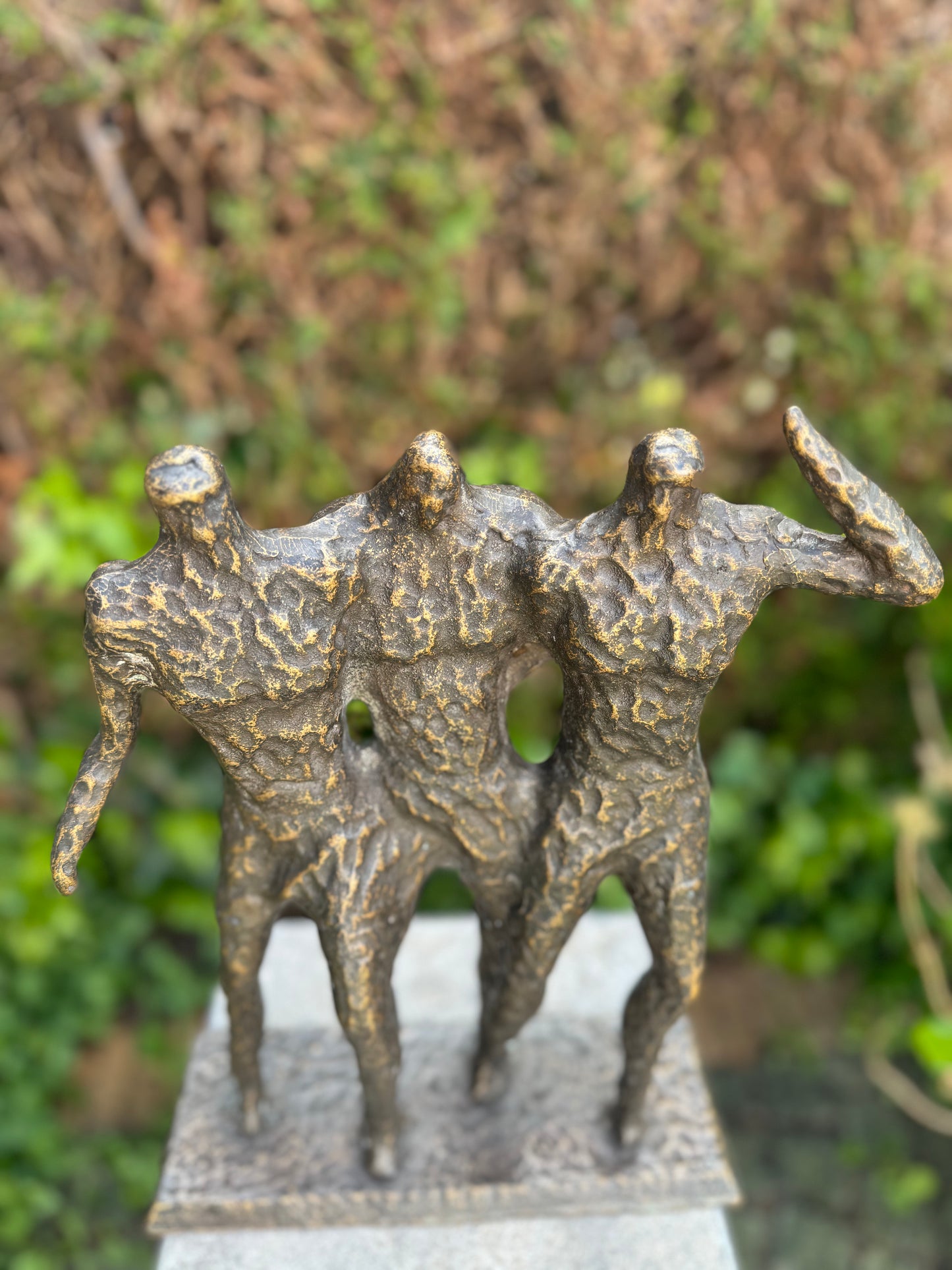 Estátua de Bronze - Os 3 Cavalheiros - 28x10x36cm - 5 kg