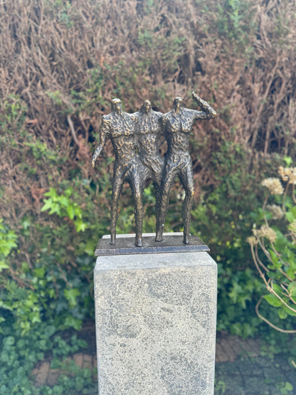 Bronze Statue - The 3 Gentlemen - 28x10x36cm - 5 kg