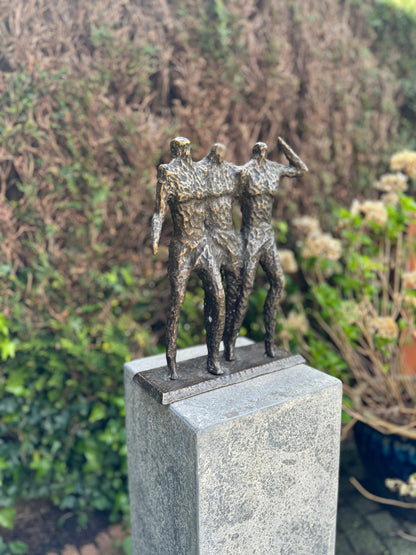 Bronze Statue - The 3 Gentlemen - 28x10x36cm - 5 kg