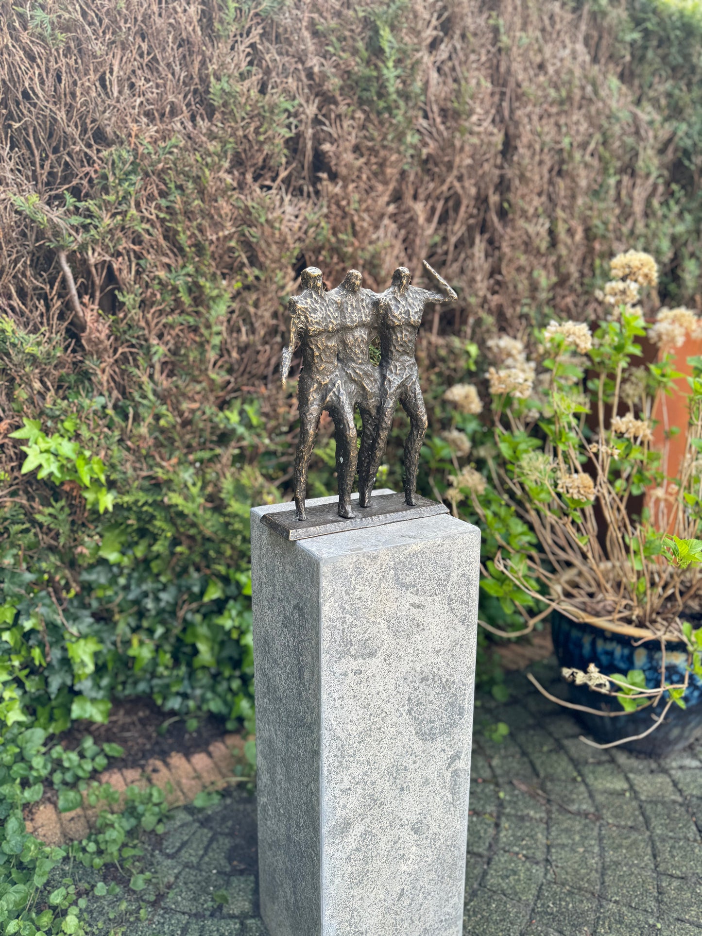 Bronzen Beeld - De 3 Heren - 28x10x36cm - 5 kg