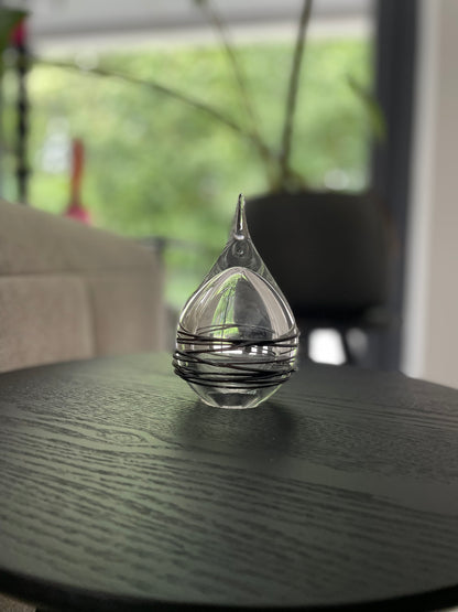 Urna Drop Transparent Swirl - Altura 14 cm - 50 ml cinzas