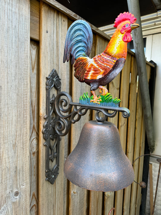 Rooster Wall Bell – Iron Sculpture. 64cm - 9Kg