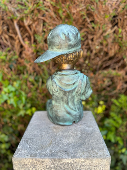 Bronze boy with flute - Fountain - Garden decoration