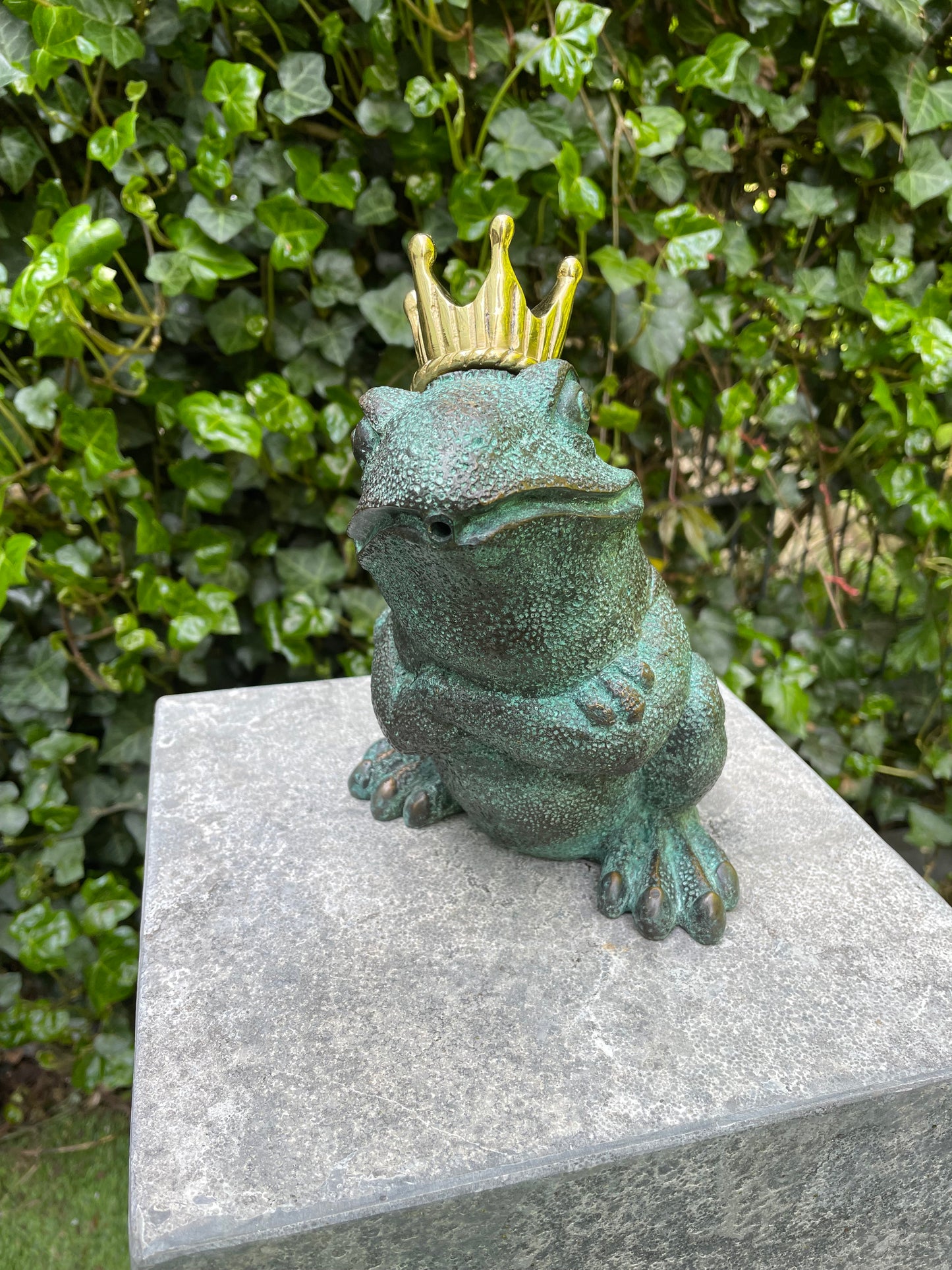 Sapo Rei de Bronze - Fonte - Estátua de jardim - Lagoa - Decoração de jardim