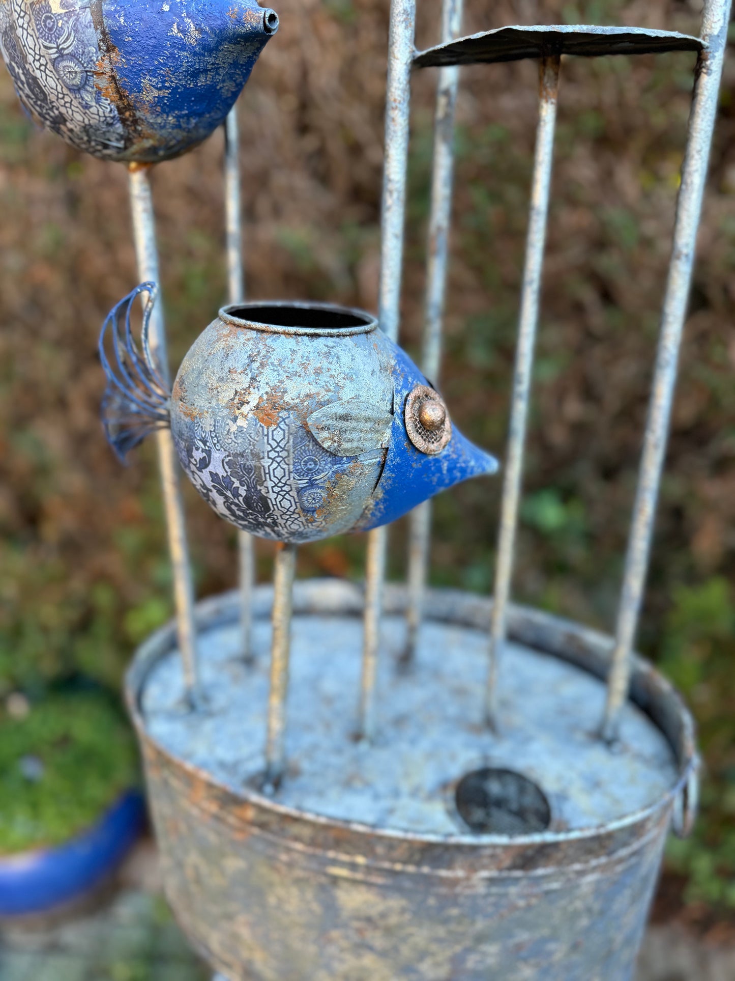 Metal Fish Fountain - Including Pump - Garden Decoration