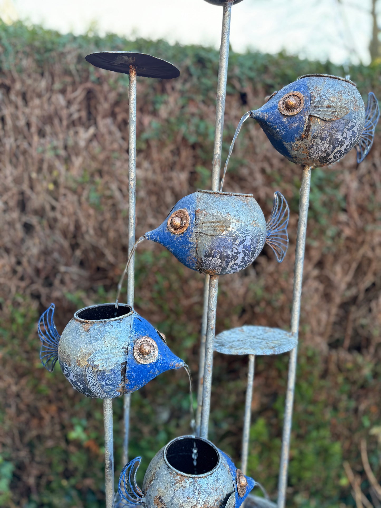 Metal Fish Fountain - Including Pump - Garden Decoration